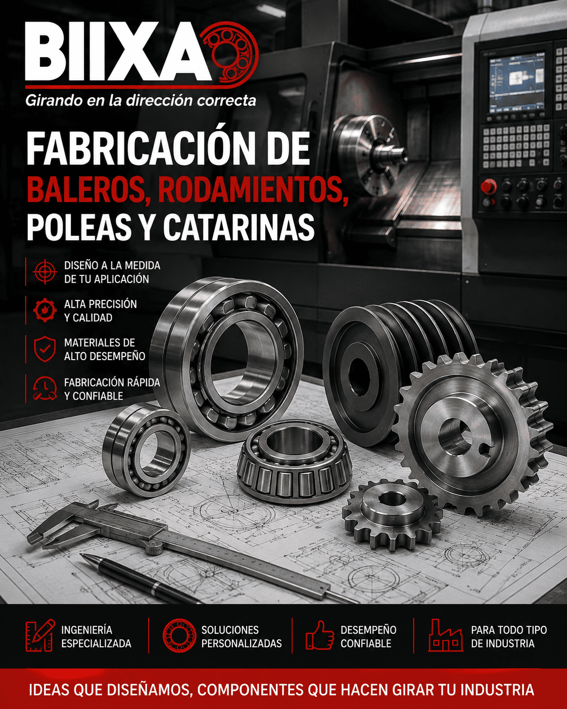 FABRICACIÓN DE RODAMIENTOS, POLEAS Y CATARINAS